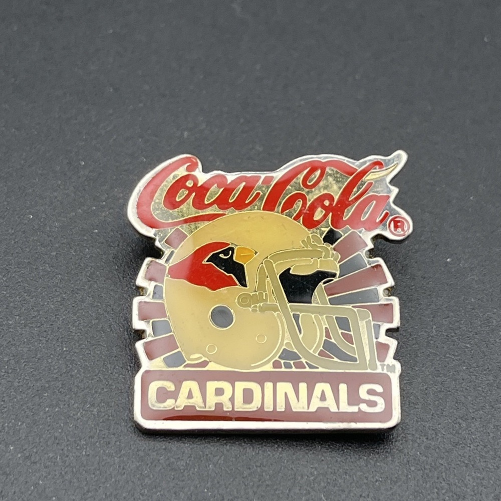 Vintage Coca-Cola Coke St. Louis Cardinals Helmet NFL Football Lapel Hat Pin